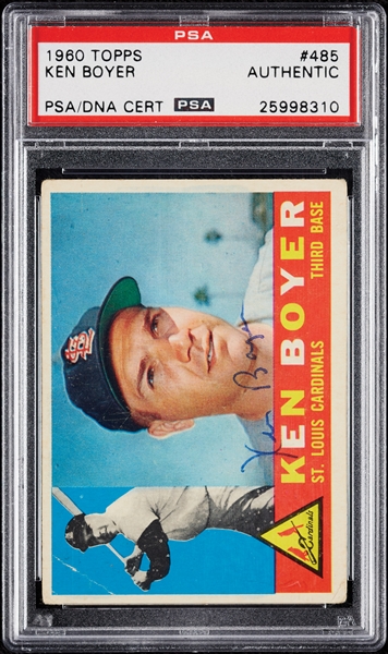 Ken Boyer Signed 1960 Topps No. 485 (PSA/DNA)