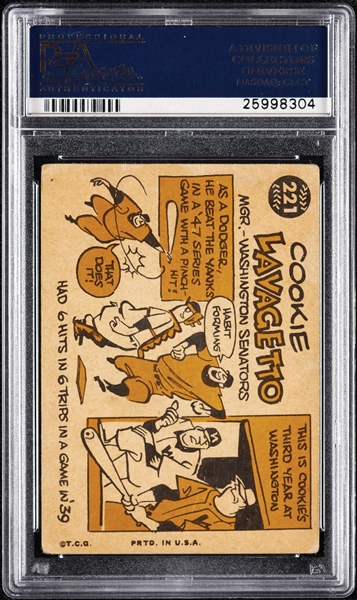 Cookie Lavagetto Signed 1960 Topps No. 221 (PSA/DNA)