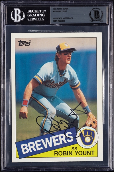 Robin Yount Signed 1985 Topps Super No. 37 (BAS)