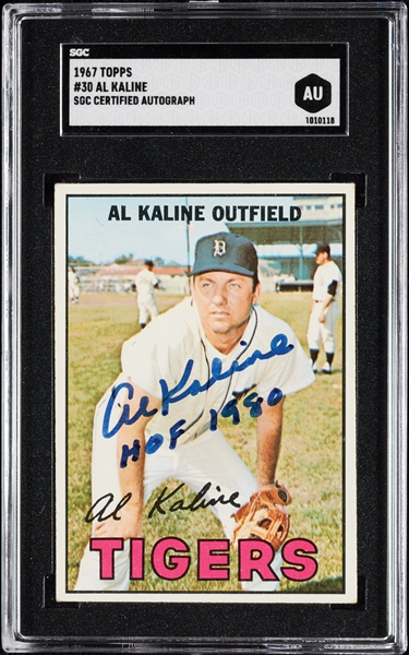 Al Kaline Signed 1967 Topps No. 30 (SGC)