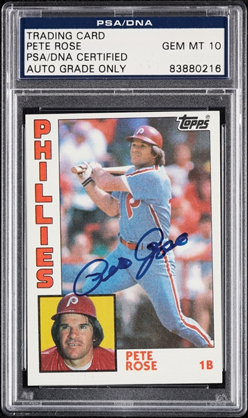 Pete Rose Signed 1984 Topps No. 300 (Graded PSA/DNA 10)