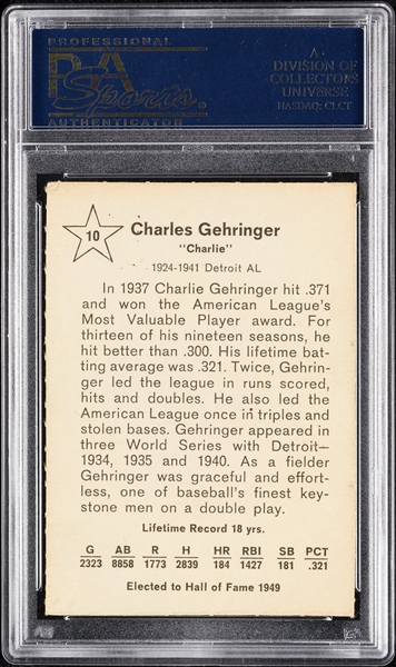 Charlie Gehringer Signed 1961 Golden Press No. 10 (PSA/DNA)