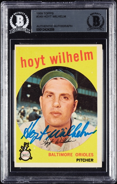 Hoyt Wilhelm Signed 1959 Topps No. 349 (BAS)