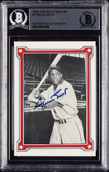Willie Mays Signed 1984 ASA Willie Mays No. 2 (22/2500) (BAS)