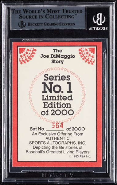 Joe DiMaggio Signed 1983 ASA Joe DiMaggio No. 1 (564/2000) (BAS)