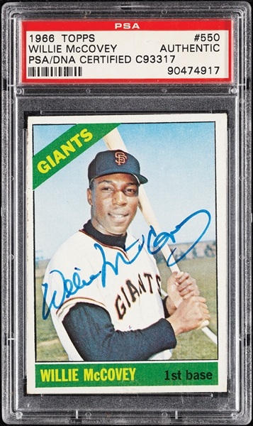 Willie McCovey Signed 1966 Topps No. 550 (PSA/DNA)
