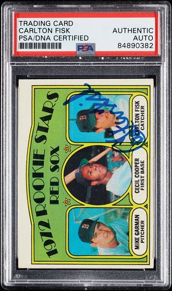 Carlton Fisk Signed 1972 Topps RC No. 79 (PSA/DNA)