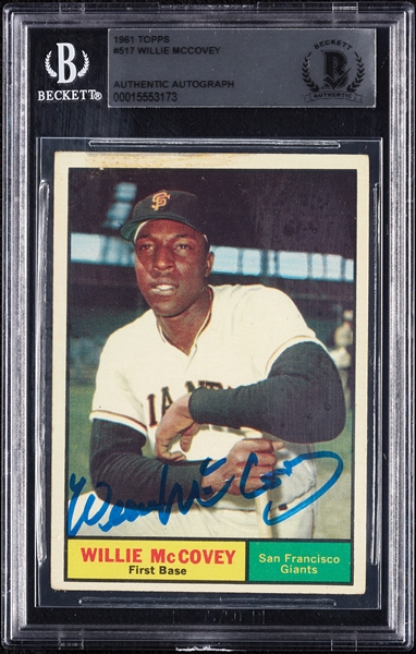 Willie McCovey Signed 1961 Topps No. 517 (BAS)