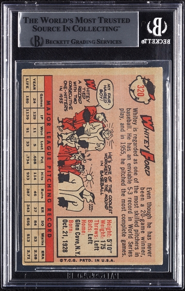 Whitey Ford Signed 1958 Topps No. 320 (BAS)