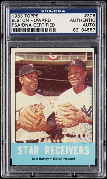 Elston Howard Signed 1963 Topps Star Receivers No. 306 (PSA/DNA)