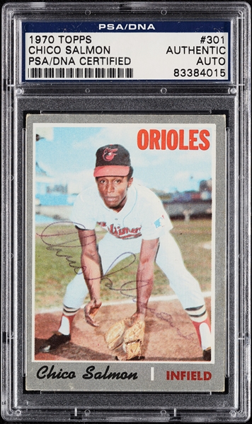 Chico Salmon Signed 1970 Topps No. 301 (PSA/DNA)