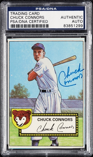 Chuck Connors Signed 1952 Topps Reprint (PSA/DNA)