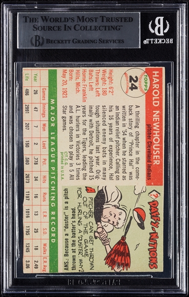 Hal Newhouser Signed 1955 Topps No. 24 (BAS)