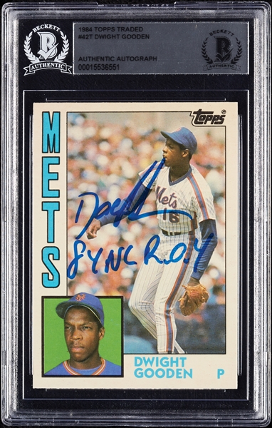 Dwight Gooden Signed 1984 Topps Traded RC No. 42T (BAS)