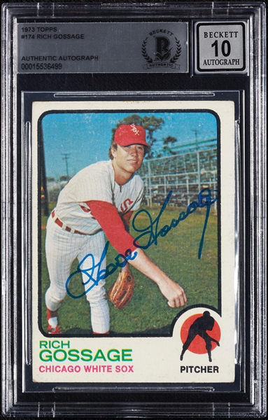 Goose Gossage Signed 1973 Topps RC No. 174 (Graded BAS 10)