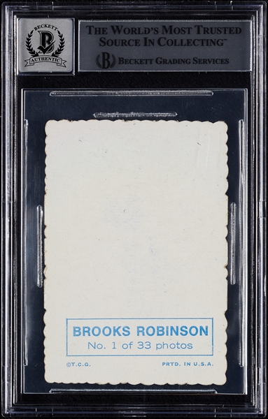 Brooks Robinson Signed 1969 Topps Deckle Edge No. 1 (Graded BAS 10)