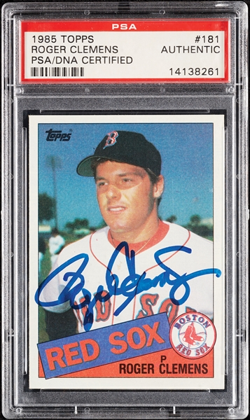 Roger Clemens Signed 1985 Topps RC No. 181 (PSA/DNA)