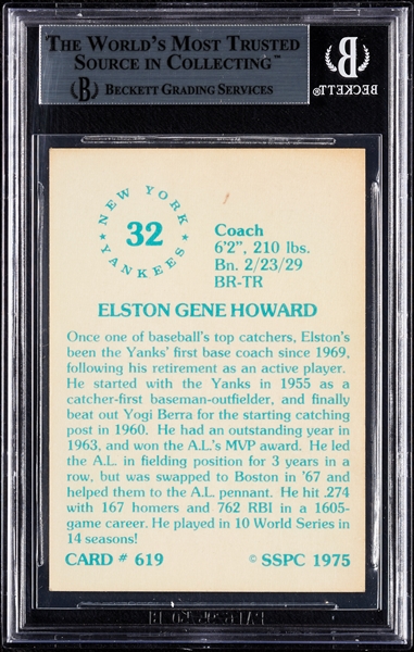 Elston Howard Signed 1976 SSPC No. 619 (BAS)