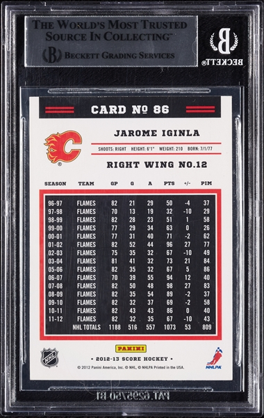 Jarome Iginla Signed 2012 Score No. 86 (BAS)