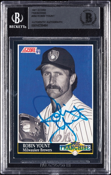 Robin Yount Signed 1991 Score The Franchise No. 854 (BAS)