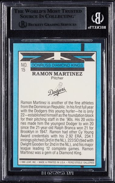 Ramon Martinez Signed 1991 Donruss No. 15 (BAS)