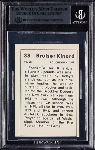 Bruiser Kinard Signed 1977 Touchdown Club No. 38 (BAS)