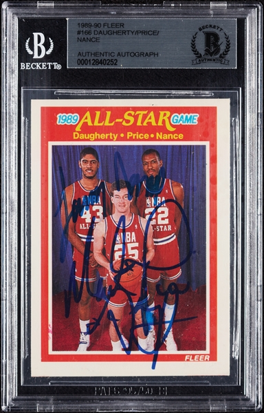 Complete Signed 1989 Fleer All-Star Game with Brad Daugherty, Mark Price & Larry Nance Signed No. 166 (BAS)