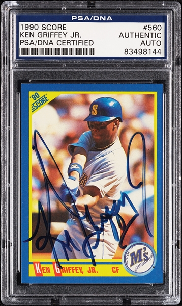 Ken Griffey Jr. Signed 1990 Score No. 560 (PSA/DNA)