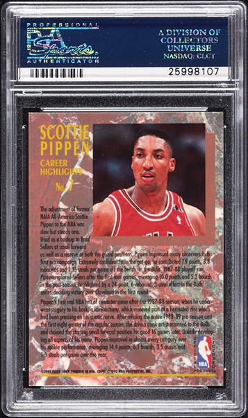 Scottie Pippen Signed 1991 Ultra Pippen Career Highlights Auto No. 7 (PSA/DNA)