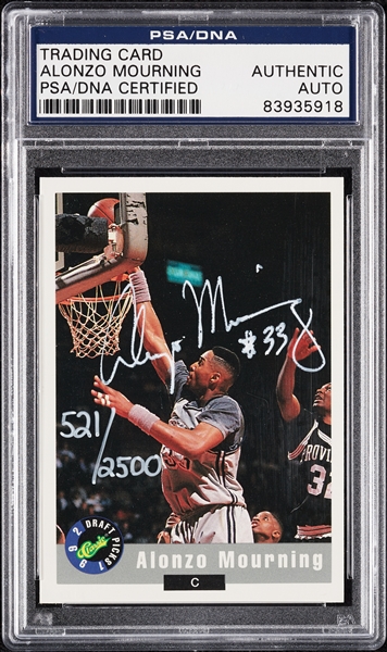 Alonzo Mourning Signed 1992 Classic RC No. 2 (521/2500) (PSA/DNA)