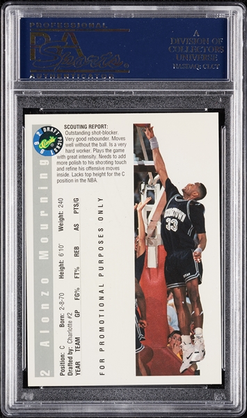 Alonzo Mourning Signed 1992 Classic RC No. 2 (521/2500) (PSA/DNA)