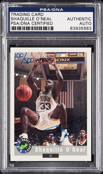 Shaquille O'Neal Signed 1992 Classic RC No. 1 (100/500) (PSA/DNA)