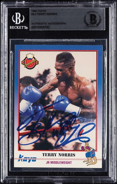 Terry Norris Signed 1991 Kayo RC No. 20 (BAS)