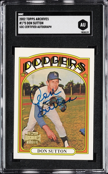 Don Sutton Signed 2002 Topps Archives No. 175 (SGC)