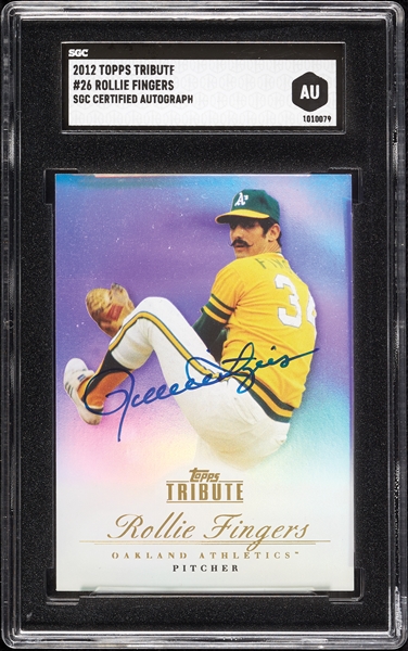 Rollie Fingers Signed 2012 Topps Tribute No. 26 (SGC)