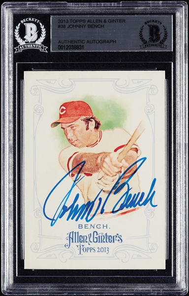 Johnny Bench Signed 2013 Topps Allen & Ginter No. 38 (BAS)