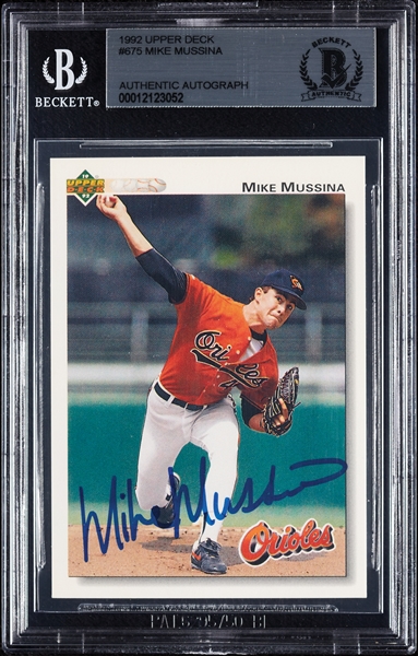 Mike Mussina Signed 1992 Upper Deck No. 675 (BAS)