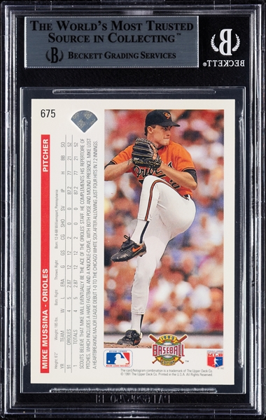 Mike Mussina Signed 1992 Upper Deck No. 675 (BAS)