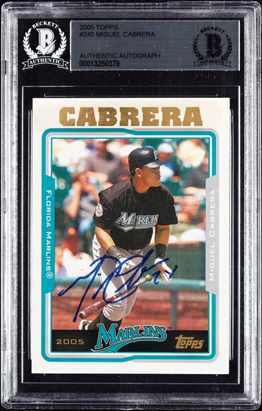Miguel Cabrera Signed 2005 Topps No. 240 (BAS)