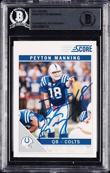 Peyton Manning Signed 2011 Score No. 128 (BAS)