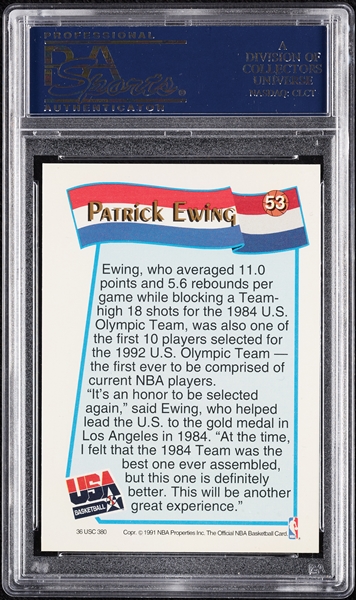 Patrick Ewing Signed 1991 NBA Hoops McDonald's USA No. 53 (576/1992) (PSA/DNA)