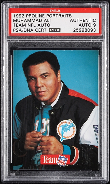 Muhammad Ali Signed 1992 Pro Line Portraits Team NFL Autographs (Graded PSA/DNA 9)