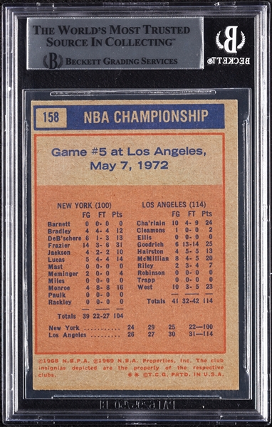 Jerry West Signed 1972 Topps No. 158 (BAS)