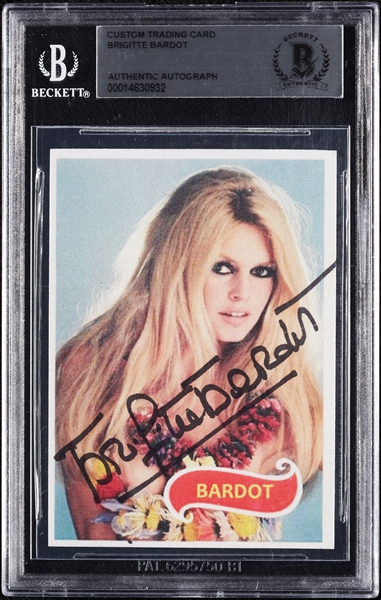Brigitte Bardot Signed Custom Trading Card (BAS)