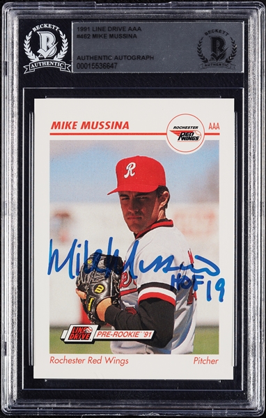 Mike Mussina Signed 1991 Line Drive AAA RC No. 462 (BAS)