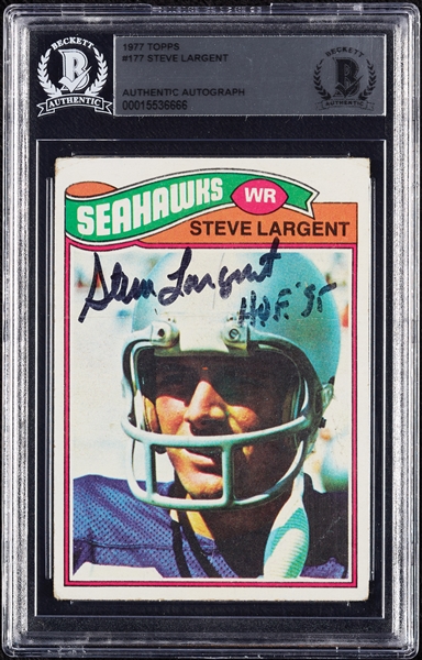 Steve Largent Signed 1977 Topps RC No. 177 (BAS)