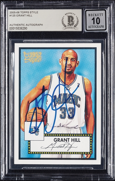 Grant Hill Signed 2005 Topps Style No. 125 (Graded BAS 10)