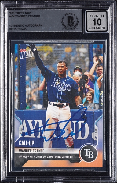 Wander Franco Signed 2012 Topps Now No. 402 (Graded BAS 10)