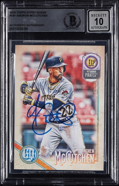 Andrew McCutchen Signed 2018 Topps Gypsy Queen No. 191 (Graded BAS 10)