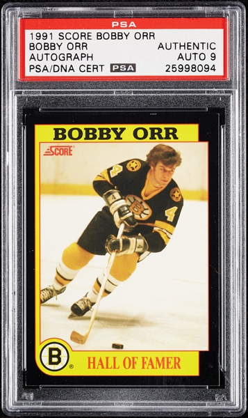 Bobby Orr Signed 1991 Score Bobby Orr Autographs (Graded PSA/DNA 9)